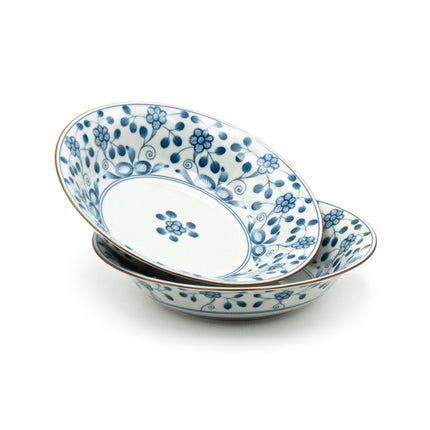 Bush Clover Ceramic Shallow Bowls - Set of 5