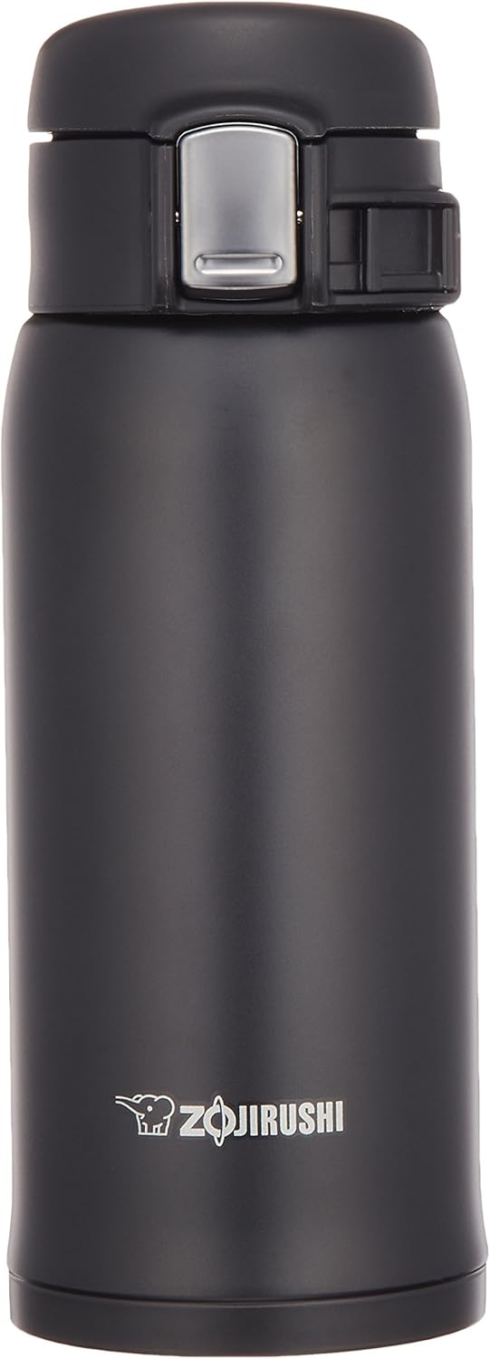 Zojirushi Vacuum Mug Stainless Steel Flip-Open 12oz (Black)