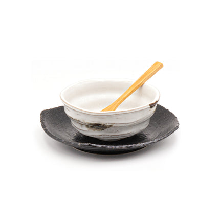 Japanese Dessert Bowl & Plate Set with Spoon