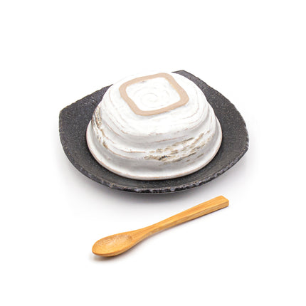 Japanese Dessert Bowl & Plate Set with Spoon