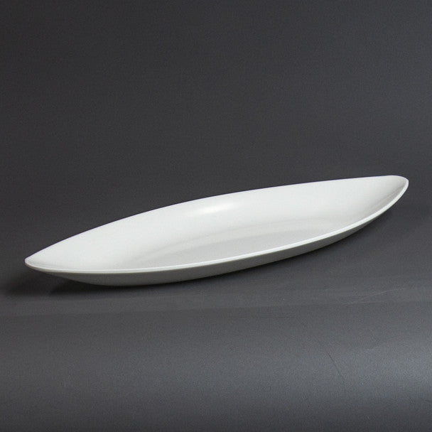 NURIMONO 801 White Melamine Oval Platter 16-1/2"L - Set of 40