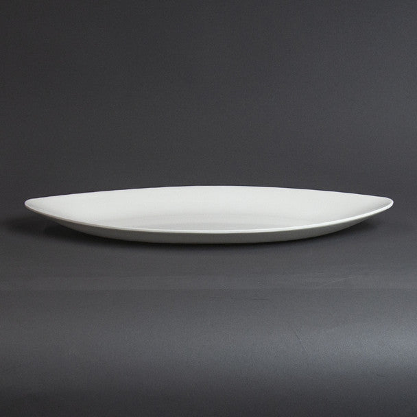 NURIMONO 801 White Melamine Oval Platter 16-1/2"L - Set of 40