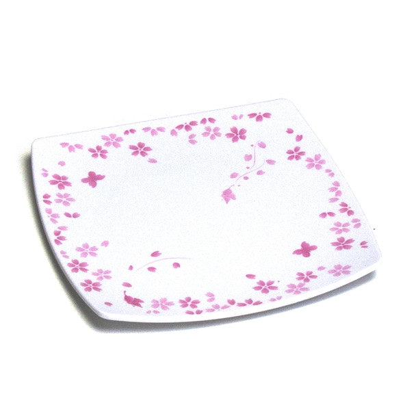 Melamine Square Plate, 12pc, 7.25" (Cherry Blossom)