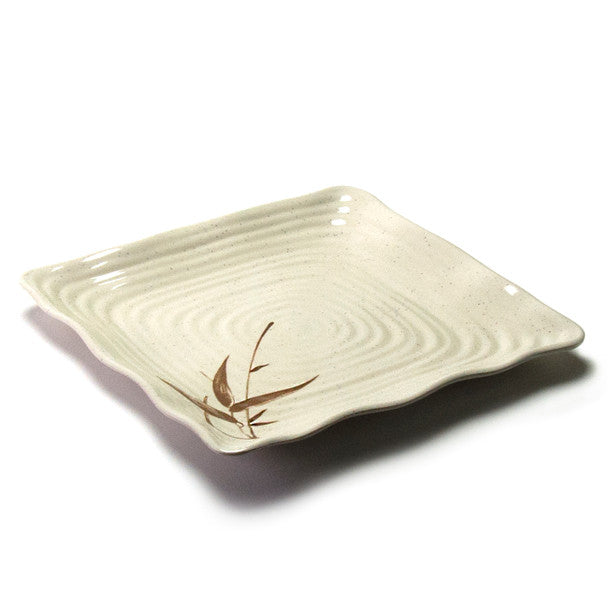 Melamine Square Plate, 6pc, 11"D (Autumn Grass)