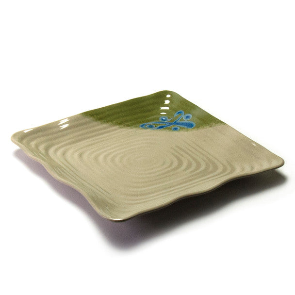 Melamine Square Plate, 6pc, 11"D (Green)