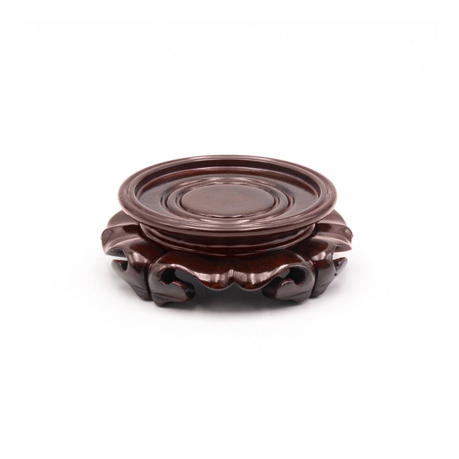 Asian Vase Stand Rose Wood 4"D