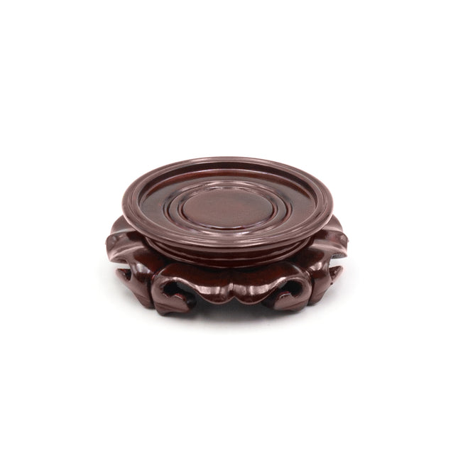 Asian Vase Stand Rose Wood 4"D