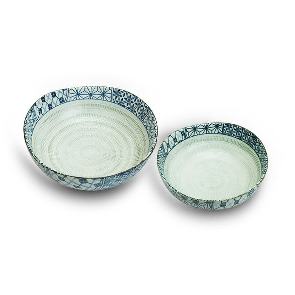 Japanese Traditional Pattern Bowl Set - 2pc