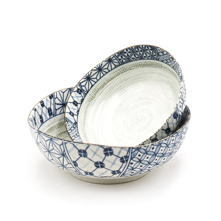Japanese Traditional Pattern Bowl Set - 2pc