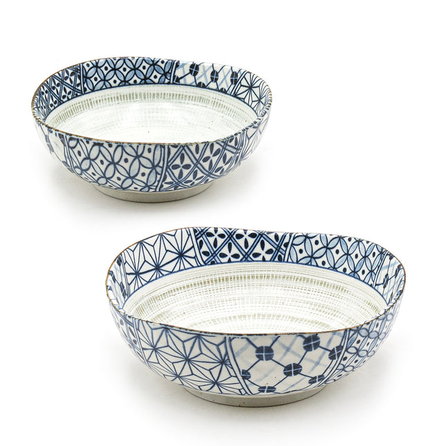 Japanese Traditional Pattern Bowl Set - 2pc