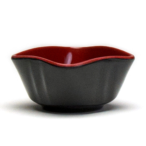 Melamine Square Bowl, 12pc, 3-1/2" (Black/Red)