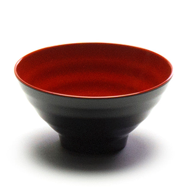 Melamine Rice Bowl, 12pc, 4-1/2" (Black/Red)