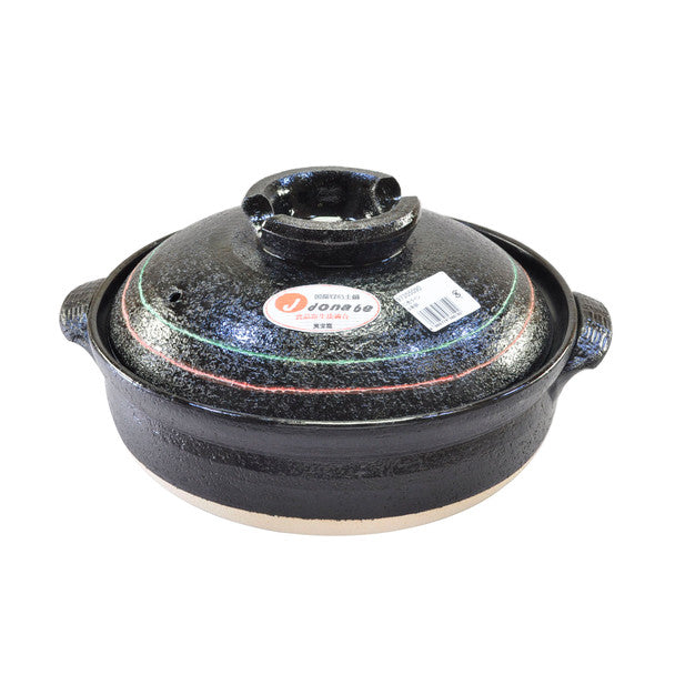 Japanese Donabe Ceramic Pot 12"D - Black