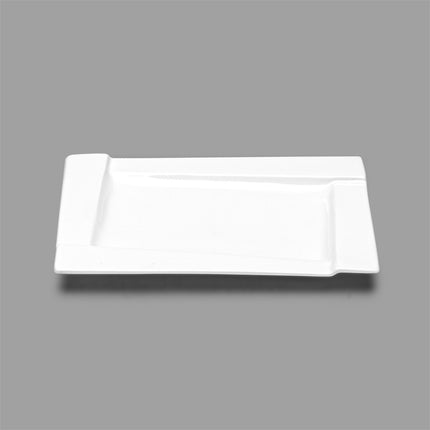 Rectangular Ceramic Plate Set of 6 - White