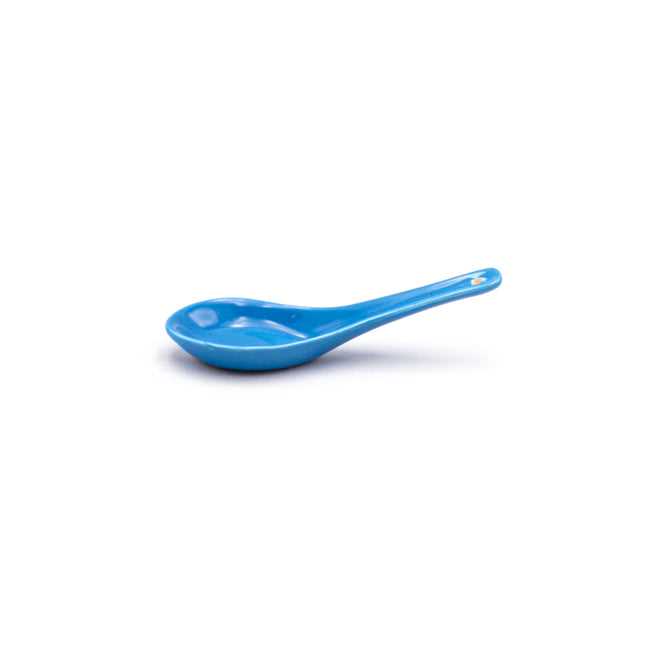 Ceramic Chinese Spoons Mini Sky Blue(4pcs / Set)