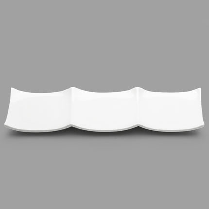 White Ceramic Divided Appetizer Dish