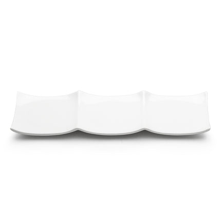 White Ceramic 3-Divided Serving Dish
