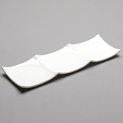 White Ceramic Divided Appetizer Dish