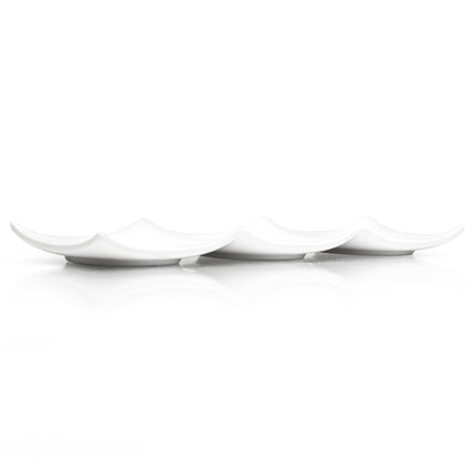 White Ceramic 3-Divided Serving Dish