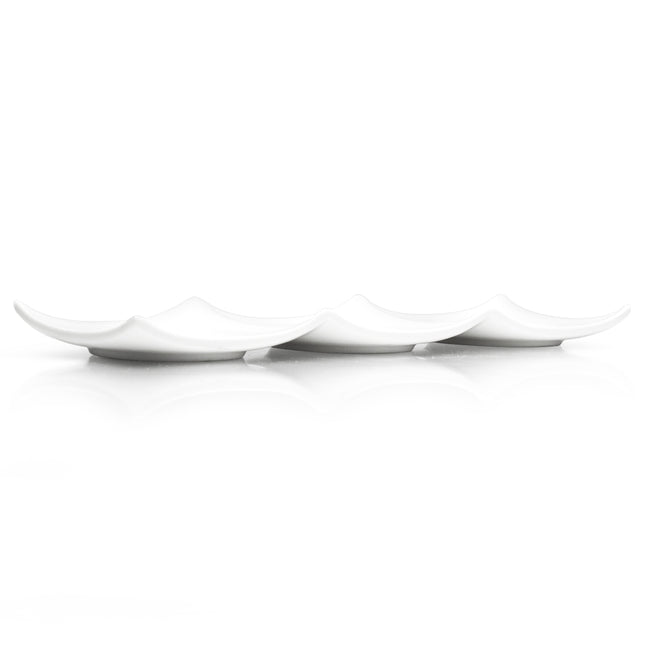 White Ceramic 3-Divided Serving Dish
