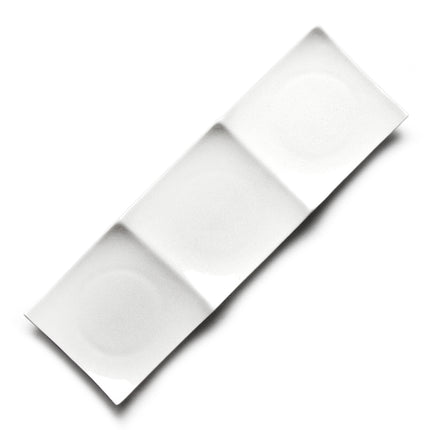 White Ceramic 3-Divided Serving Dish