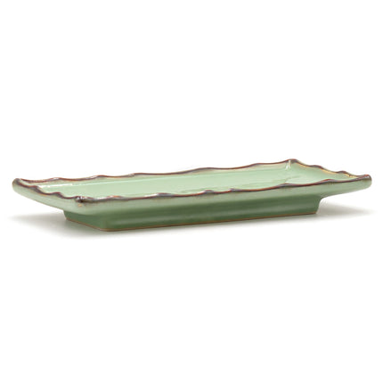 Japanese Green Ceramic Sushi Plate Set of 6