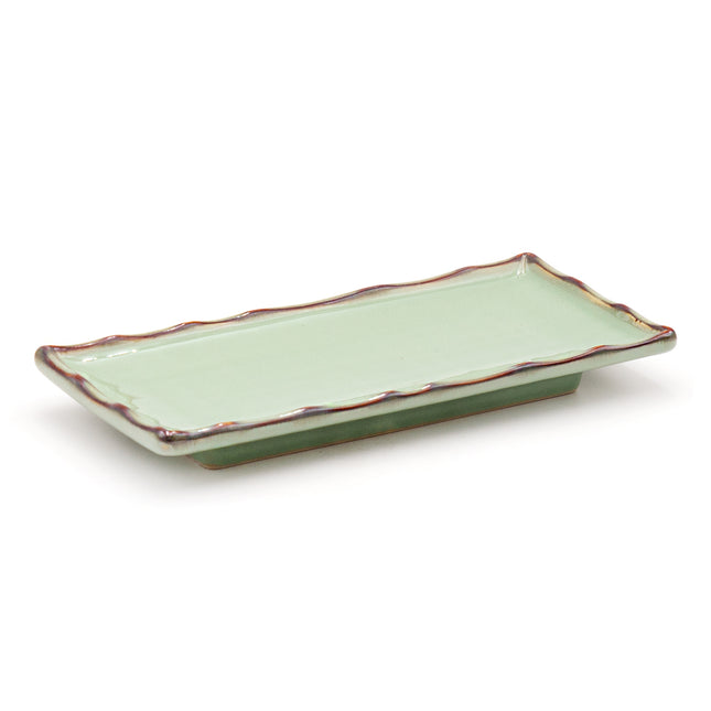 Japanese Green Ceramic Sushi Plate Set of 6