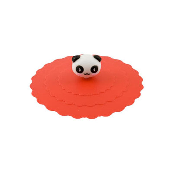 Panda Lid for Cups and Mugs - Silicone, Red