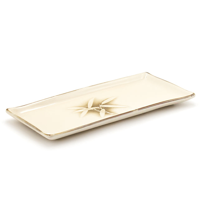 Rectangular Leaf Foliage Plate Set of 2, Brown 11"x5"