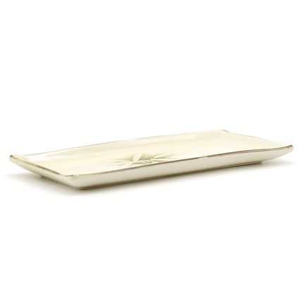 Rectangular Leaf Foliage Plate Set of 2, Brown 11"x5"