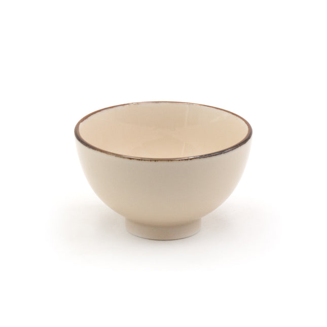 Japanese Ceramic Bowl Leaf Illustration 4.5"D - Set of 6