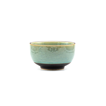 Two Tone Soup Bowl 5"D - Blue Green Brown