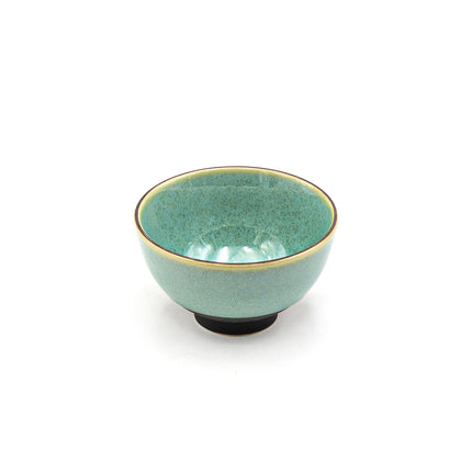 Two Tone Rice Bowl 4"D - Blue Green Brown