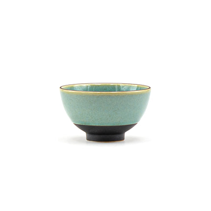 Two Tone Rice Bowl 4"D - Blue Green Brown