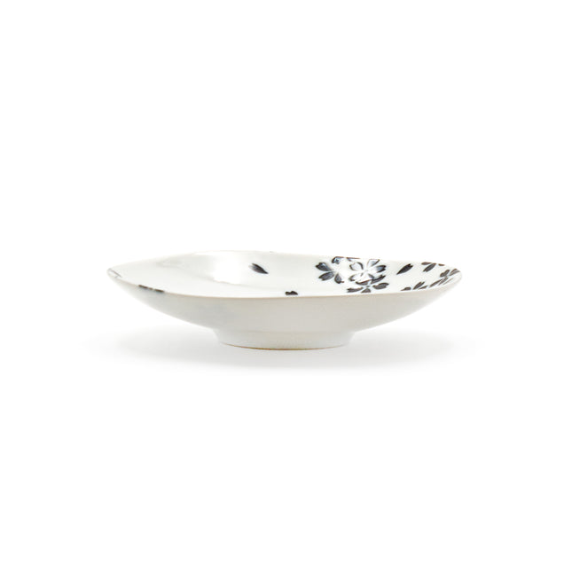 Black Cherry Blossoms Plate 5.25"D