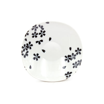 Black Cherry Blossoms Plate 5.25"D