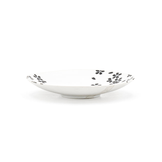 Black Cherry Blossoms Plate 6.25"D