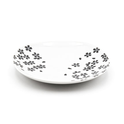 Black Cherry Blossoms Plate 7.75"D