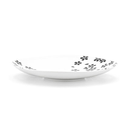 Black Cherry Blossoms Plate 7.75"D