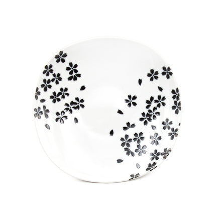 Black Cherry Blossoms Plate 7.75"D