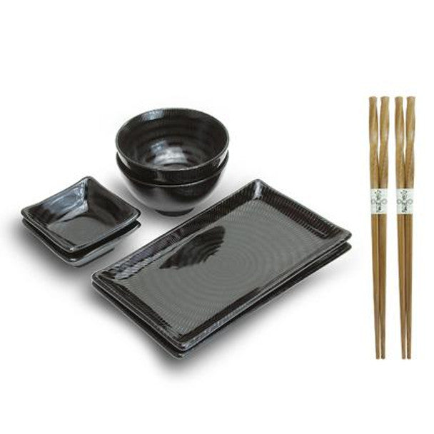 Blue Moon Black Dinner Set 8pcs