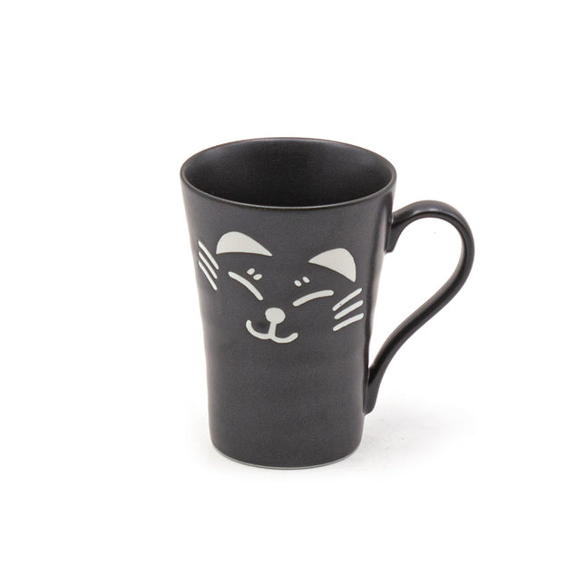 Japanese Ceramic Black Cat Mug