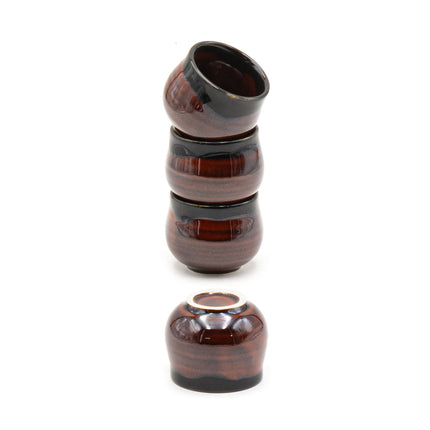 Japanese 5pc Ceramic Sake Set - Brown