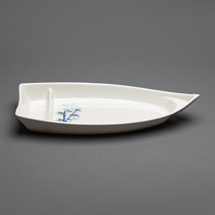 Melamine Sushi Boat, 5pc, 15.25" x 7" (Elegant Blue Bamboo)