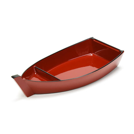 Plastic Lacquer Sushi Boat - Red