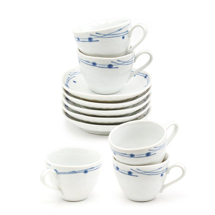 Kansai Yamamoto Blue & White Coffee Cup and Saucer Set