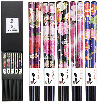 Floral Chopsticks Set of 5