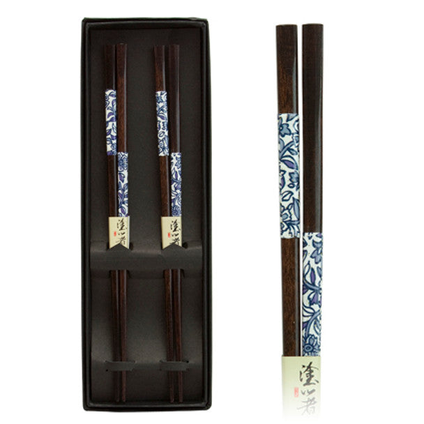 Blue Leaf Pattern Chopstick 2pc Set