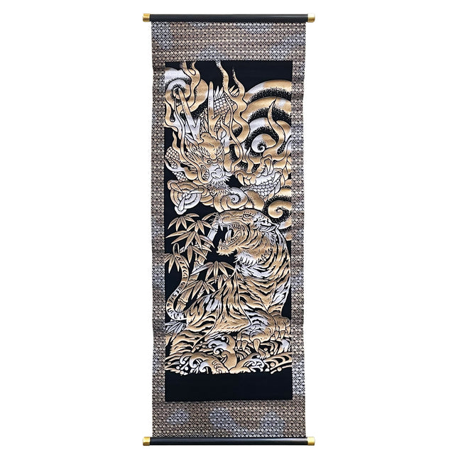 Wall Hanging Scroll with Tigers, Dragons, and Bamboo