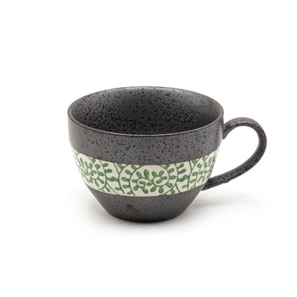 Green Vine Band Ceramic Mug